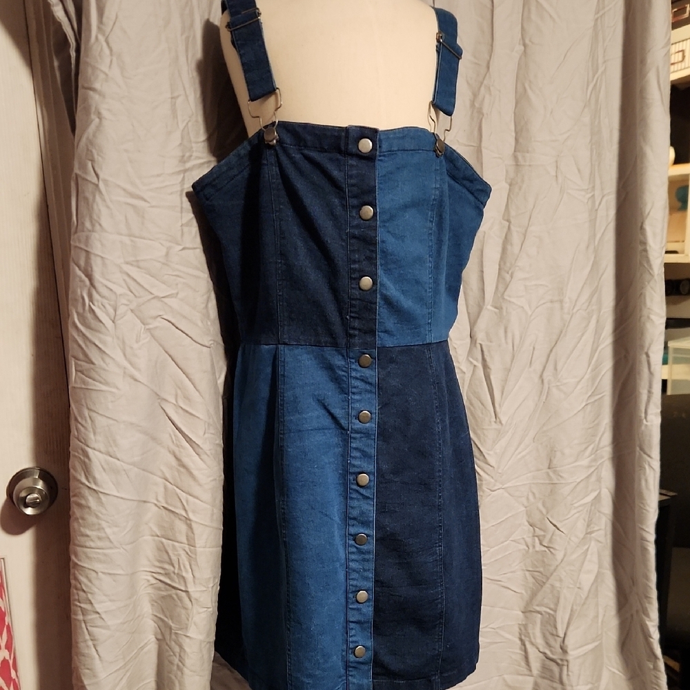Derek Heart Denim Button-Down Dress